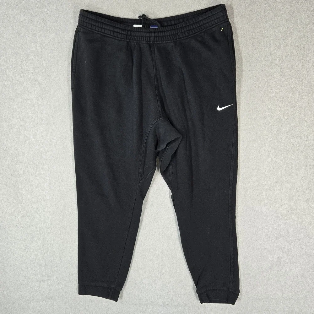 Nike Men Activewear Pants XXL Black Sweatpants Fleece 826431-010 Logo 25